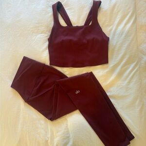 ALO Yoga Cranberry Activewear Set